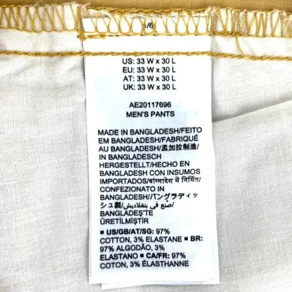 Men's Classic Pants Slim Leg Yellow Size 33x30 - Picture 9 of 12